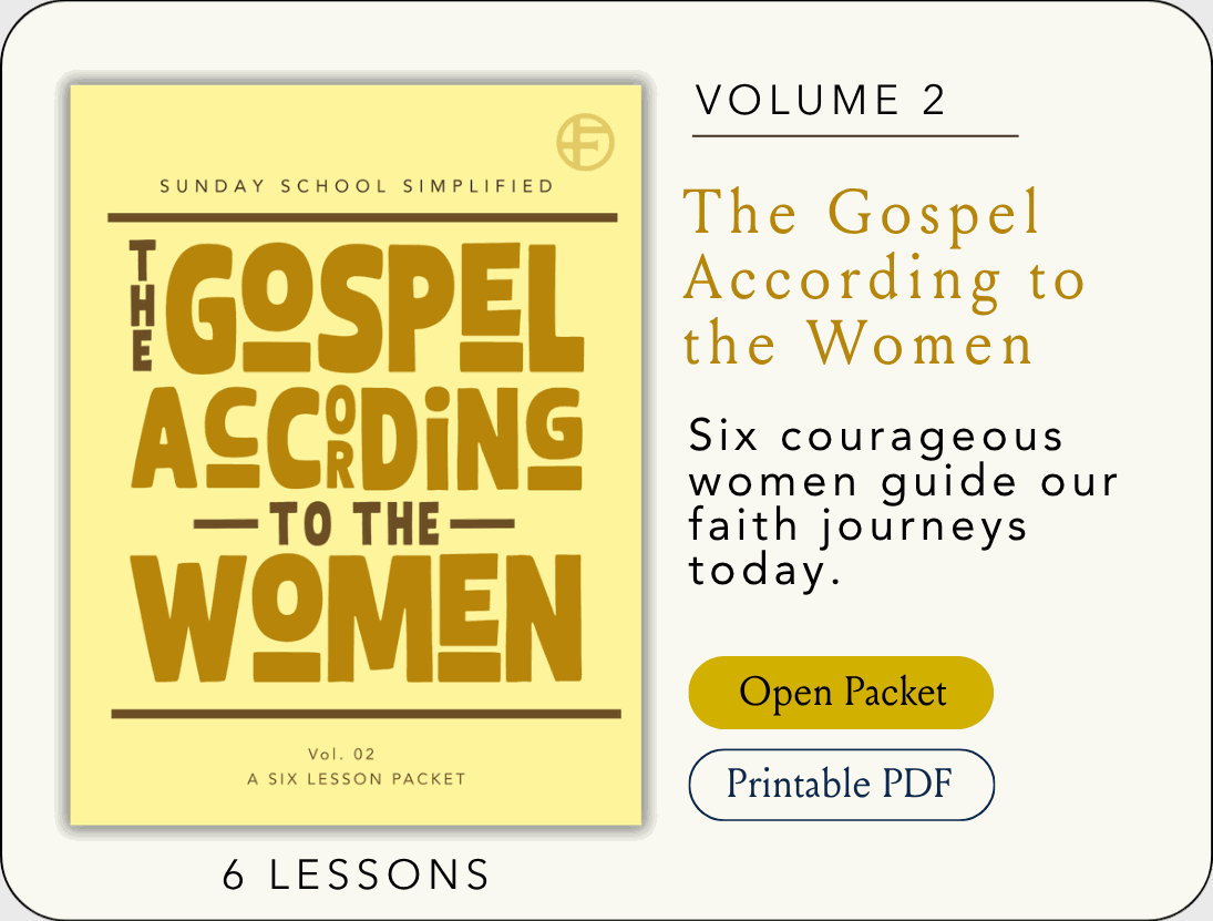 The Gospel According to the Women — Volume 2. Six courageous women guide our faith journeys today. Six lessons, online & printable.